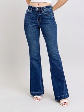 Judy blue high waist flare flared western festival southern denim jeans size 28